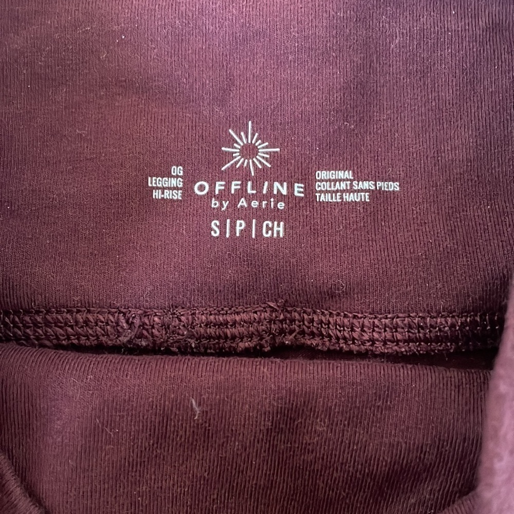 Aerie offline OG legging high rise maroon full small cotton - Picture 3 of 4